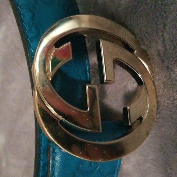 💙GUCCI BEAUTIFUL BLUE GG BELT💙 95-38 You can't get this 1 anywhere! - Picture 2 of 7